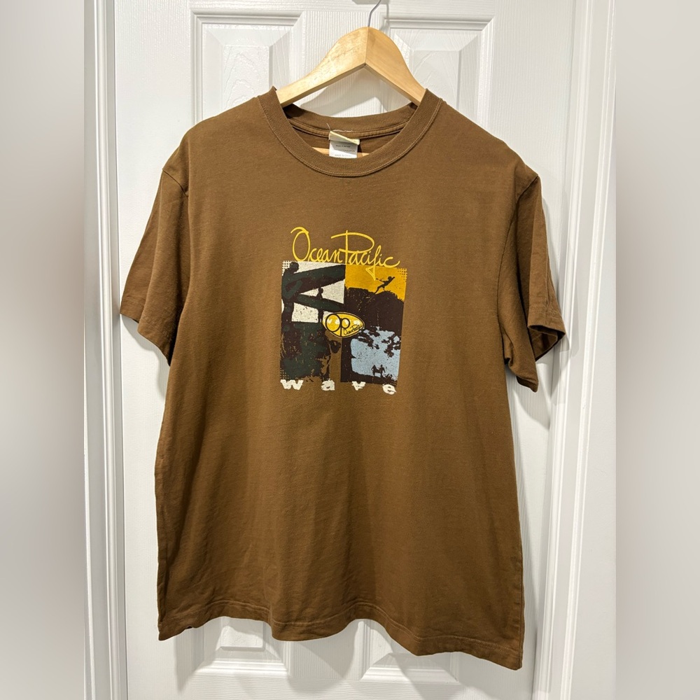 Y2K ocean Pacific brown surf t shirt men’s large CLEAR OUT SALE